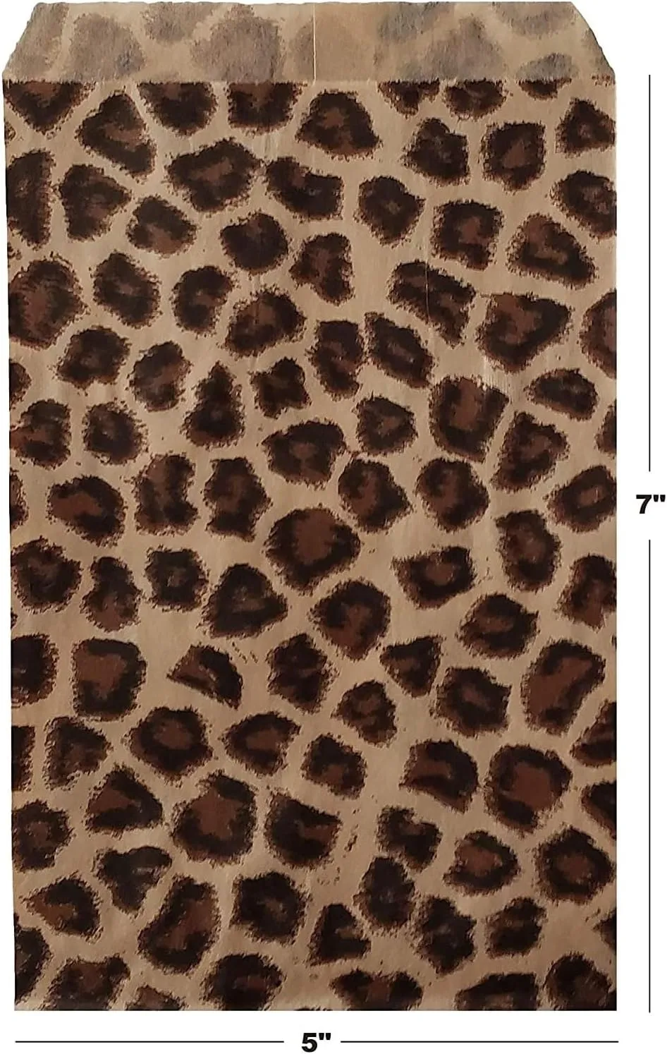 Ataqus 100 Pack Leopard Design Kraft Paper Bags, 4 x 6, Good for Candy, Cookies, Arts Crafts Items, Party Favor, Sandwich, Jewelry Merchandise