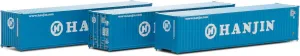 Athearn N 40' Corrugated Low-Cube Container Hanjin #1 3 ATH17400 N Vehicles