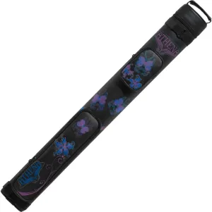 Athena Butterfly Print Pool Cue Case, 2 Butt, 2 Shaft, Blue and Purple Butterfly Design, Two Storage Pockets for Jump Butt, for Billiard Sticks