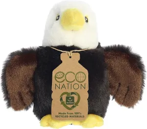 Aurora® Eco-Friendly Eco Nation™ Eagle Stuffed Animal - Environmental Consciousness - Recycled Materials - Brown 5 Inches
