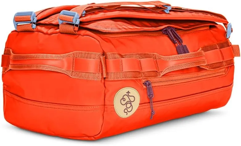 Baboon to the Moon Go-Bag Mini Duffle Bag - Detachable Straps, Small Gym Bag, Travel Duffel Bags for Women and Men, Duffle Bag for Travel, Backpack, Overnight Bag (Mandarin Red)
