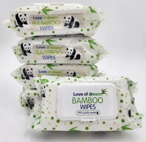Baby Wipes, Biodegradable Bamboo Organic Wet Wipes Tissue, 99% Pure Water, Natural Fragrance, Soft Skin