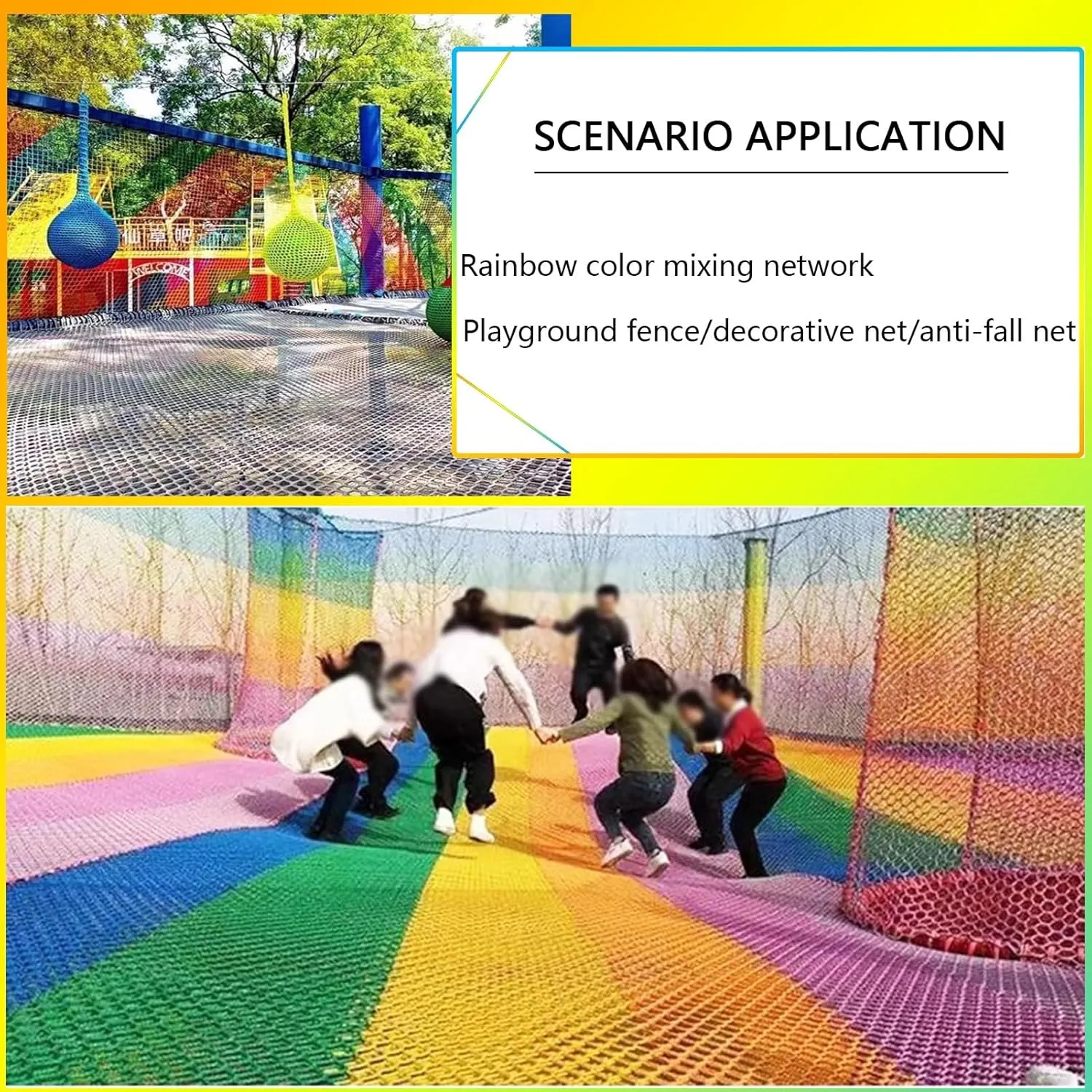 Balcony Safety Netting Tear Resistant Anti Fall Net for Playground Climbing Decoration (5x8m/16x26ft)