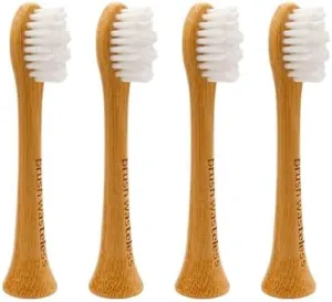 Bamboo Electric Toothbrush Heads (4-Pack) | Philips Sonicare Compatible, Soft Bristles, Eco-Friendly
