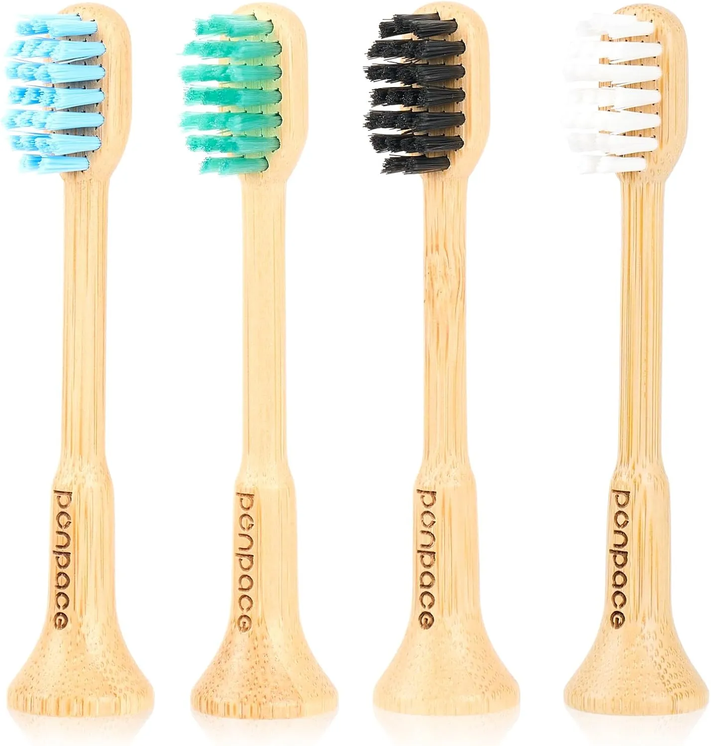 Bamboo Toothbrush Heads Compatible with 7AM2M, Soft Castor-Oil Bristles, Biodegradable Toothbrush Replacement Heads, Eco-Friendly & Daily Cleaning