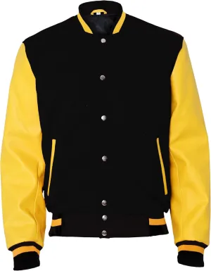 BANALISH Baseball Wool Jacket Men | Letterman Jacket Men Faux Leather Sleeve | Varsity Jacket Men | Wool Bomber Jacket Men