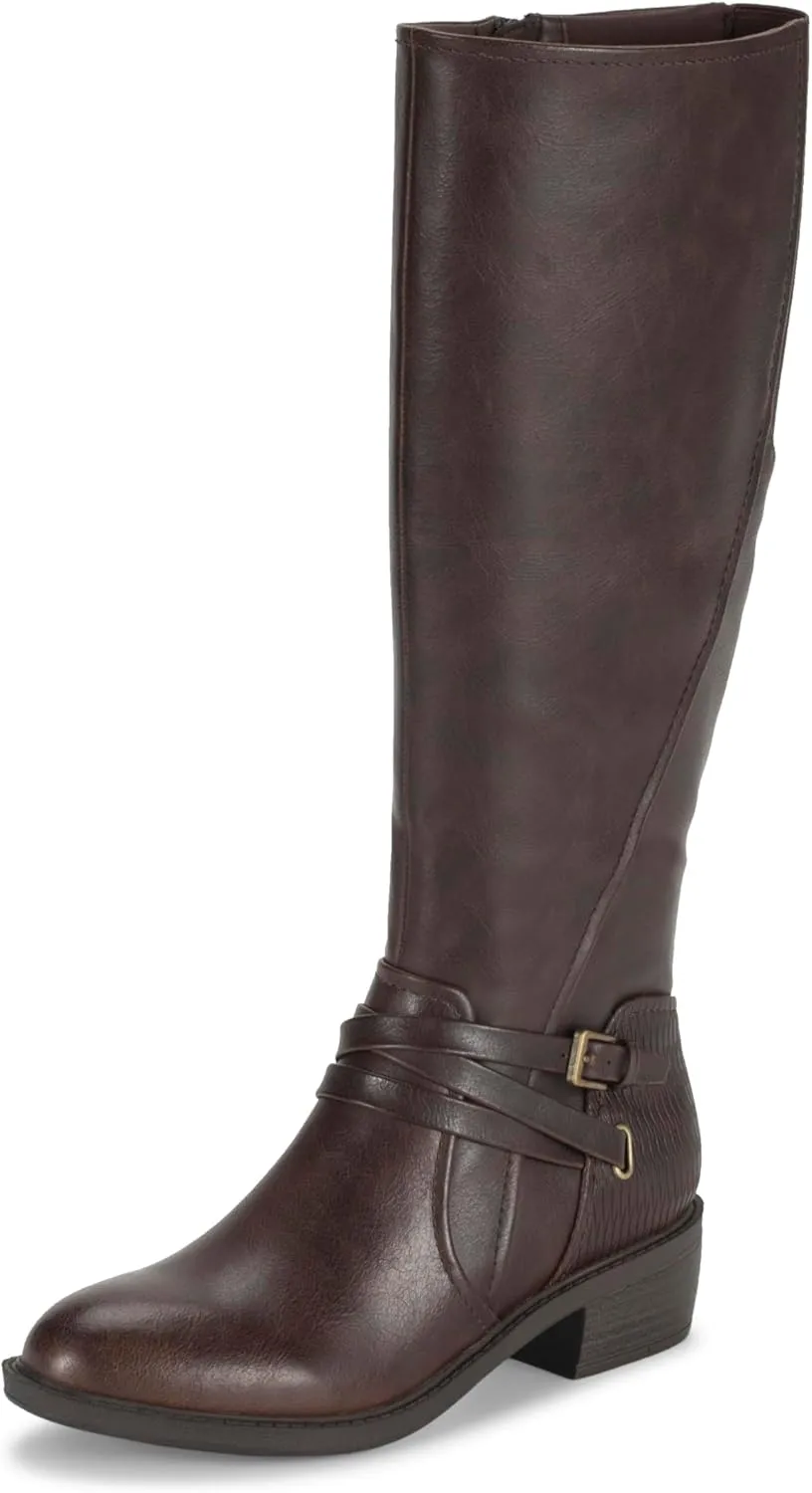 BareTraps Womens Stratford Faux Leather Mid-Calf Boots Brown 7.5 Medium (B,M)