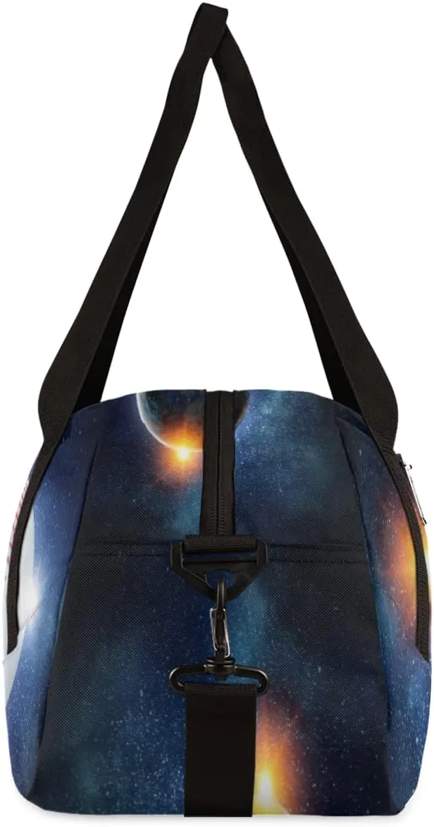 Baseball in Galaxy Kids Overnighter Duffel Bags for Boys & Girls, Perfect for Sleepovers and Travel Duffel Bag for Kids, Carry-On Size & Ideal for School Practice or Sport Gym Bags