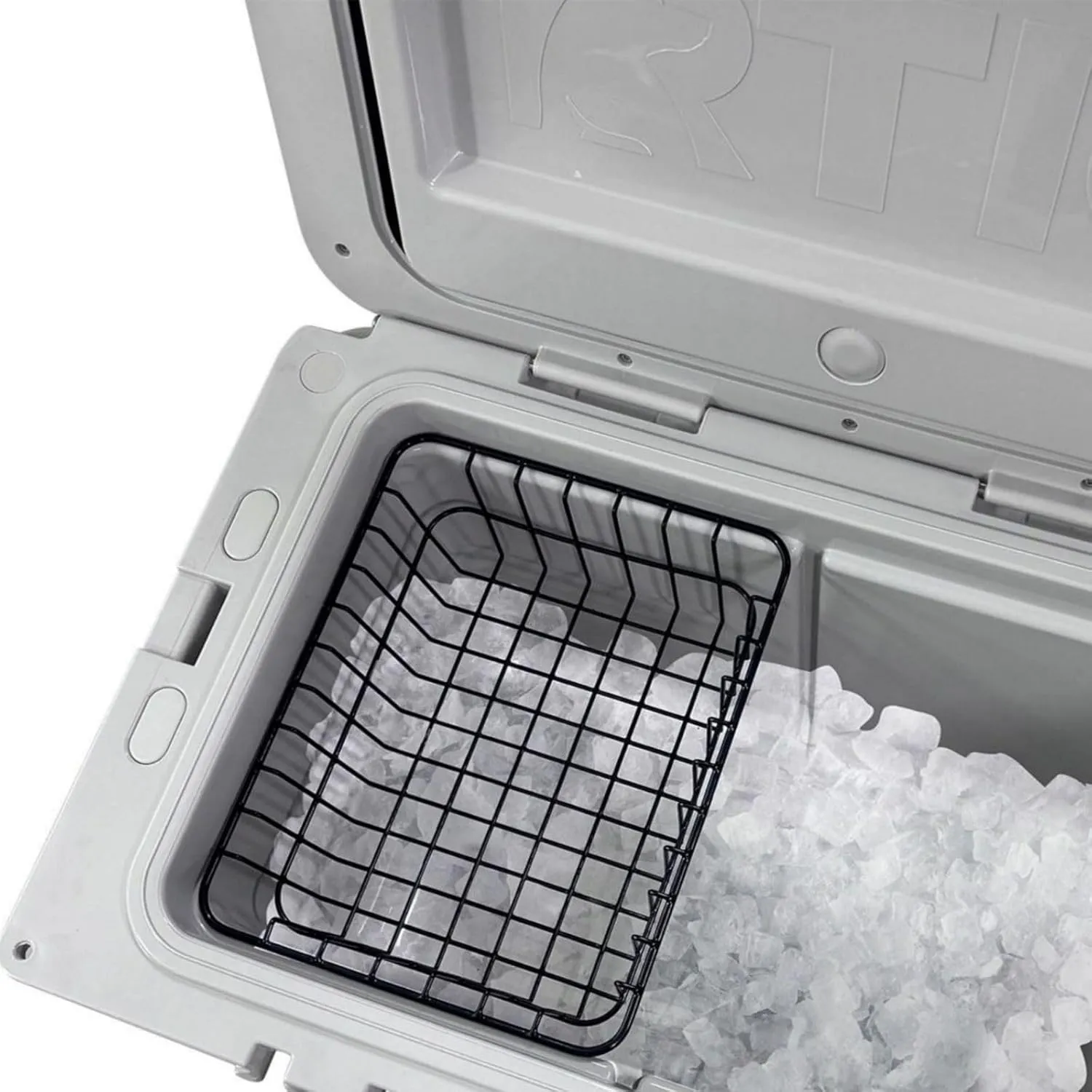 Basket for RTIC 52 or 72 Qt Ultra-Light Coolers - Aluminum Basket Compatible with Coleman 54 Qt Steel Belted Cooler, Rtic Cooler Accessories, Durable, Food-Safe（Black）