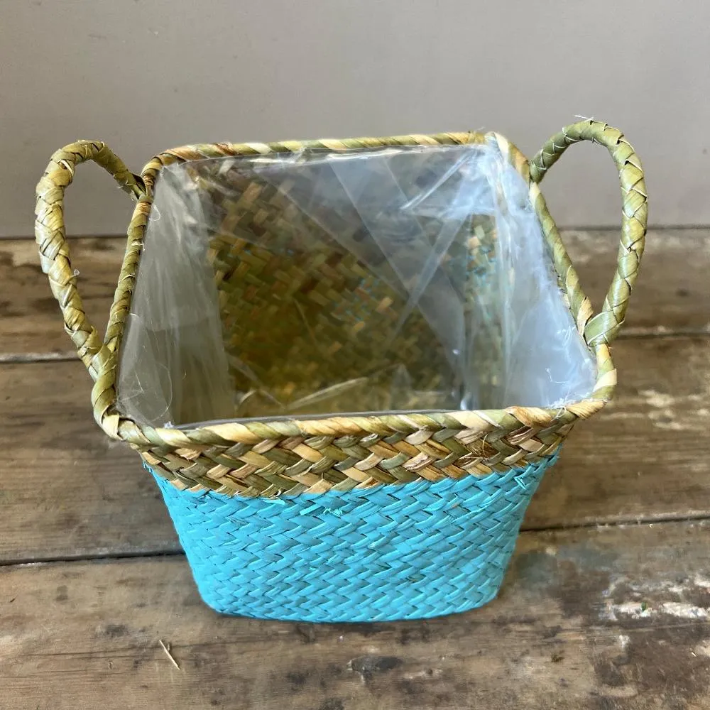 Basket - Rigid Square lined with Handles