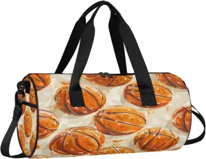 Basketball Print Gym Bag for Women Men Lightweight Weekender Travel Bag Stylish Duffle Bag for Gym Travel Overnight Carry On