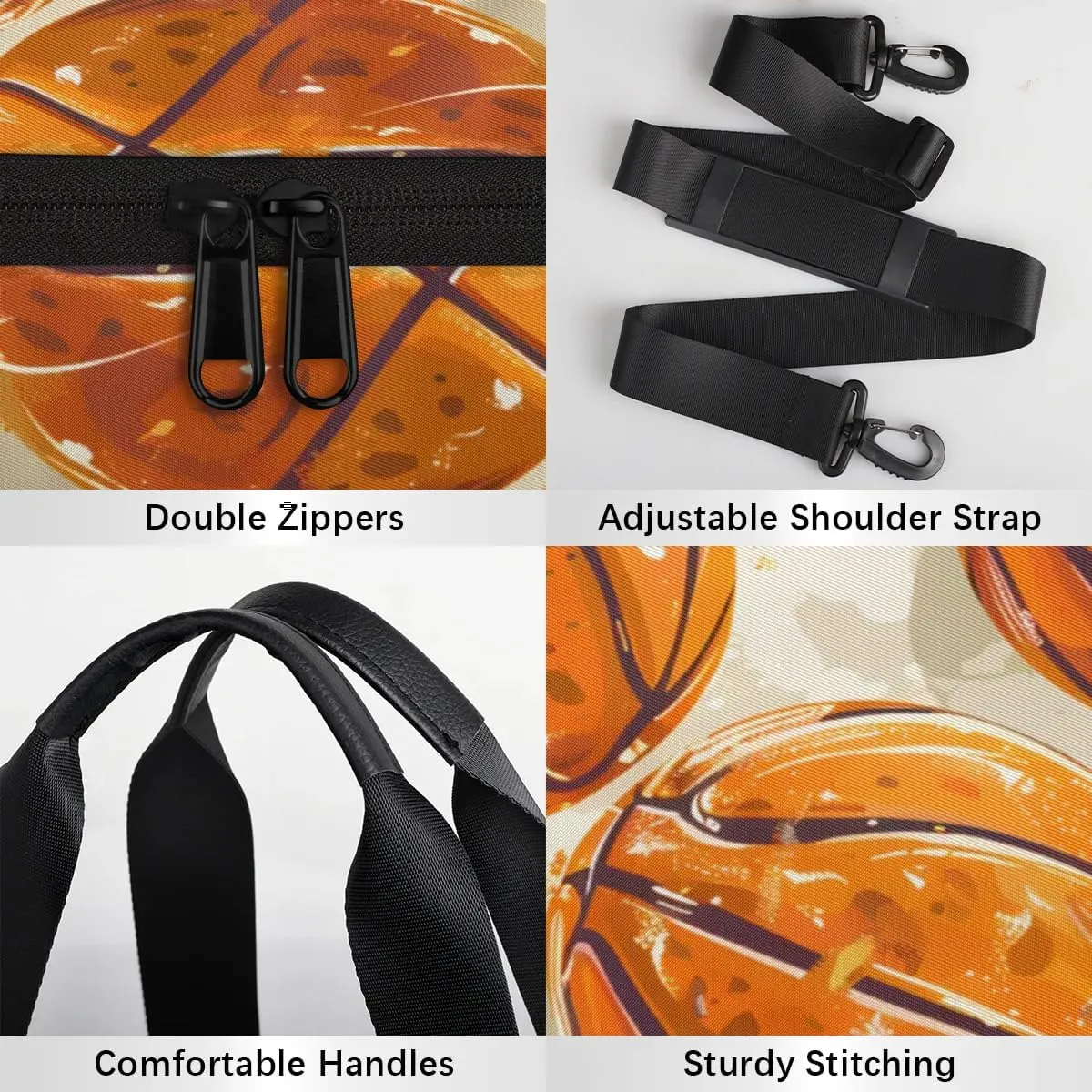 Basketball Print Gym Bag for Women Men Lightweight Weekender Travel Bag Stylish Duffle Bag for Gym Travel Overnight Carry On