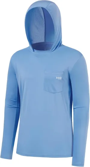 BASSDASH Men’s UPF 50  Fishing Hoodie Shirts with Chest Pocket Lightweight UV Sun Protection Long Sleeve Hiking Sports FS34M