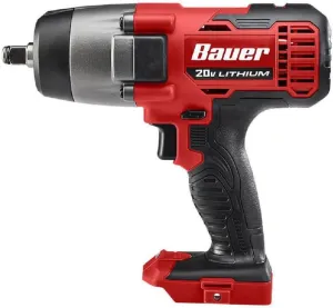 BAUER 63629 20-Volt Hypermax Lithium-Ion 1/2 Inch Impact Wrench with LED Light, Tool Only