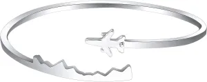 BAUNA World Travel Airplane Bracelet Pilot Gift Open Cuff Bangle Bracelet Aviation Jewelry Flight Attendant Gift