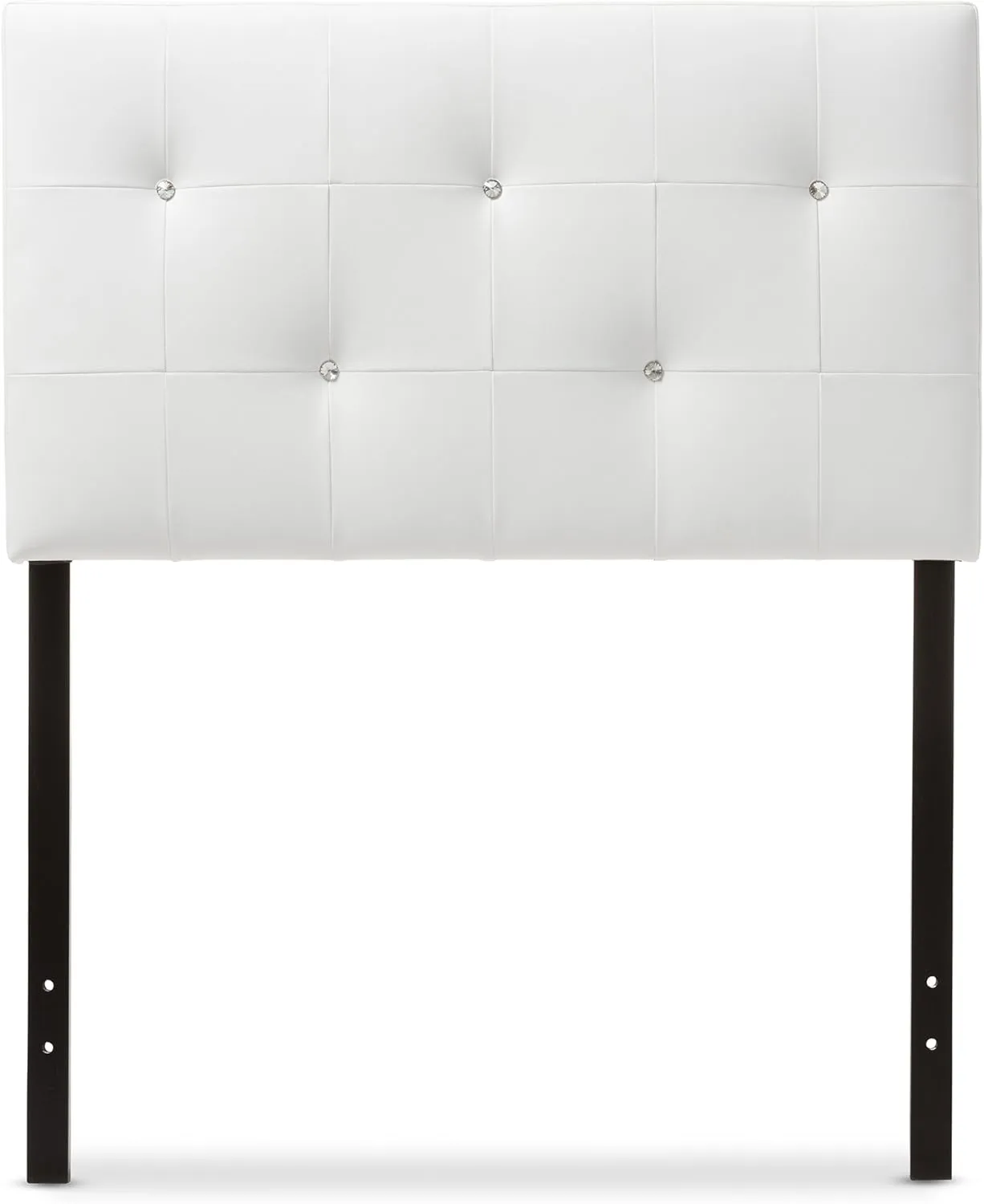 Baxton Studio Dalini Modern and Contemporary White Faux Leather Upholstered Twin Size Headboard