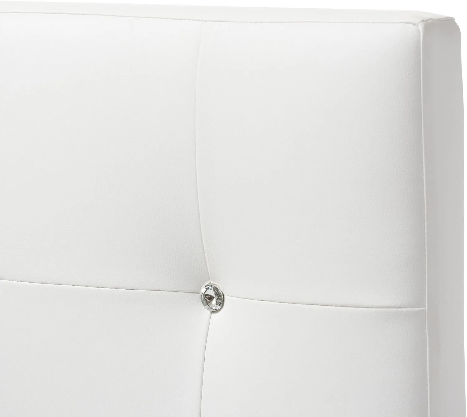 Baxton Studio Dalini Modern and Contemporary White Faux Leather Upholstered Twin Size Headboard