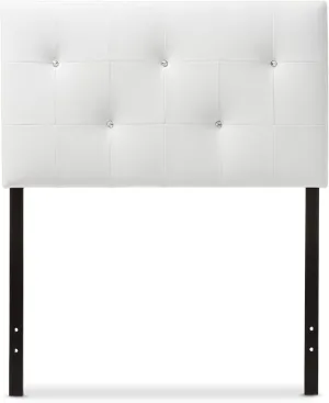 Baxton Studio Dalini Modern and Contemporary White Faux Leather Upholstered Twin Size Headboard