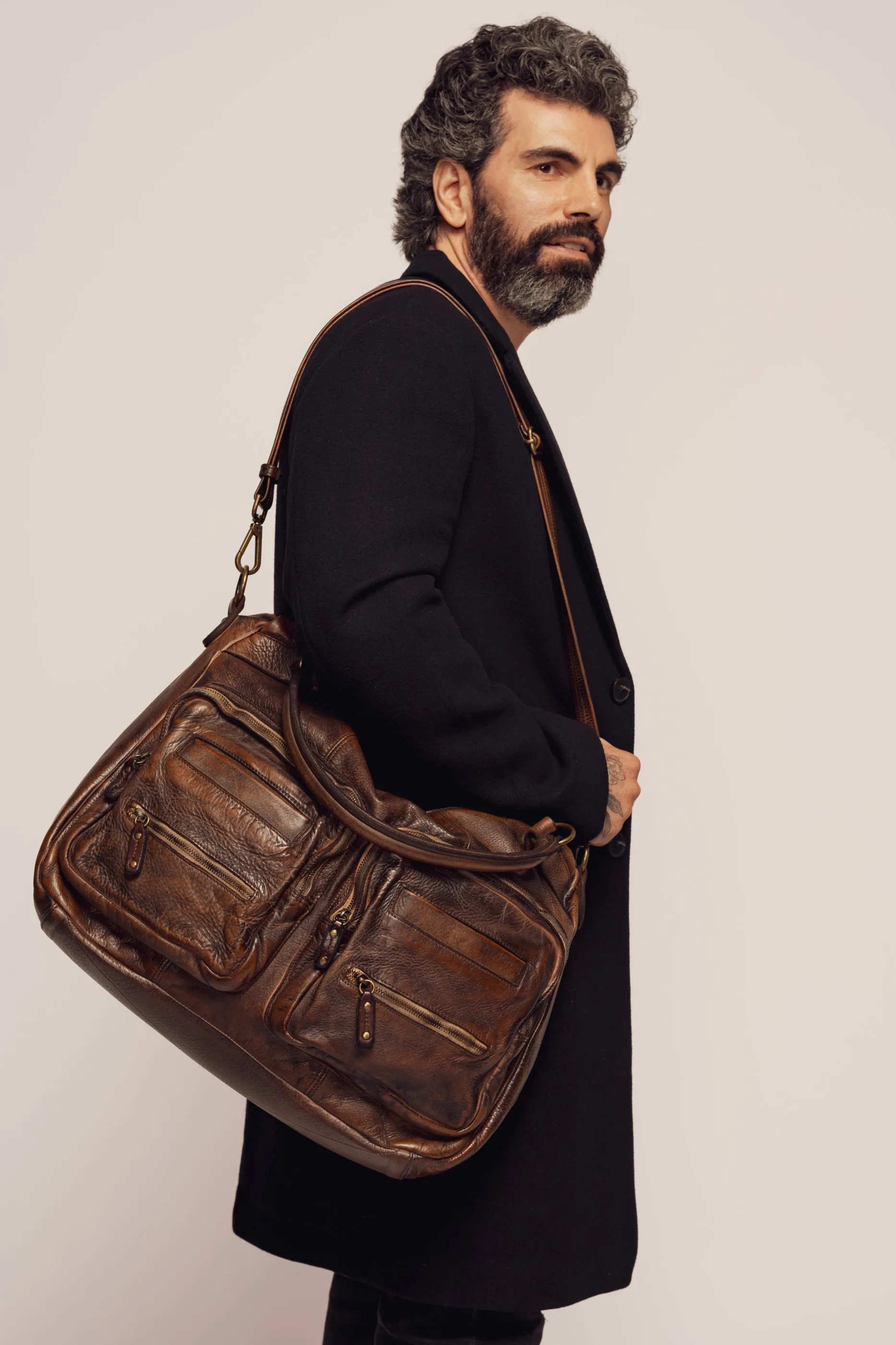 BAYSIDE84 XL Multipocket Tote & Crossbody - Cigar Brown mens
