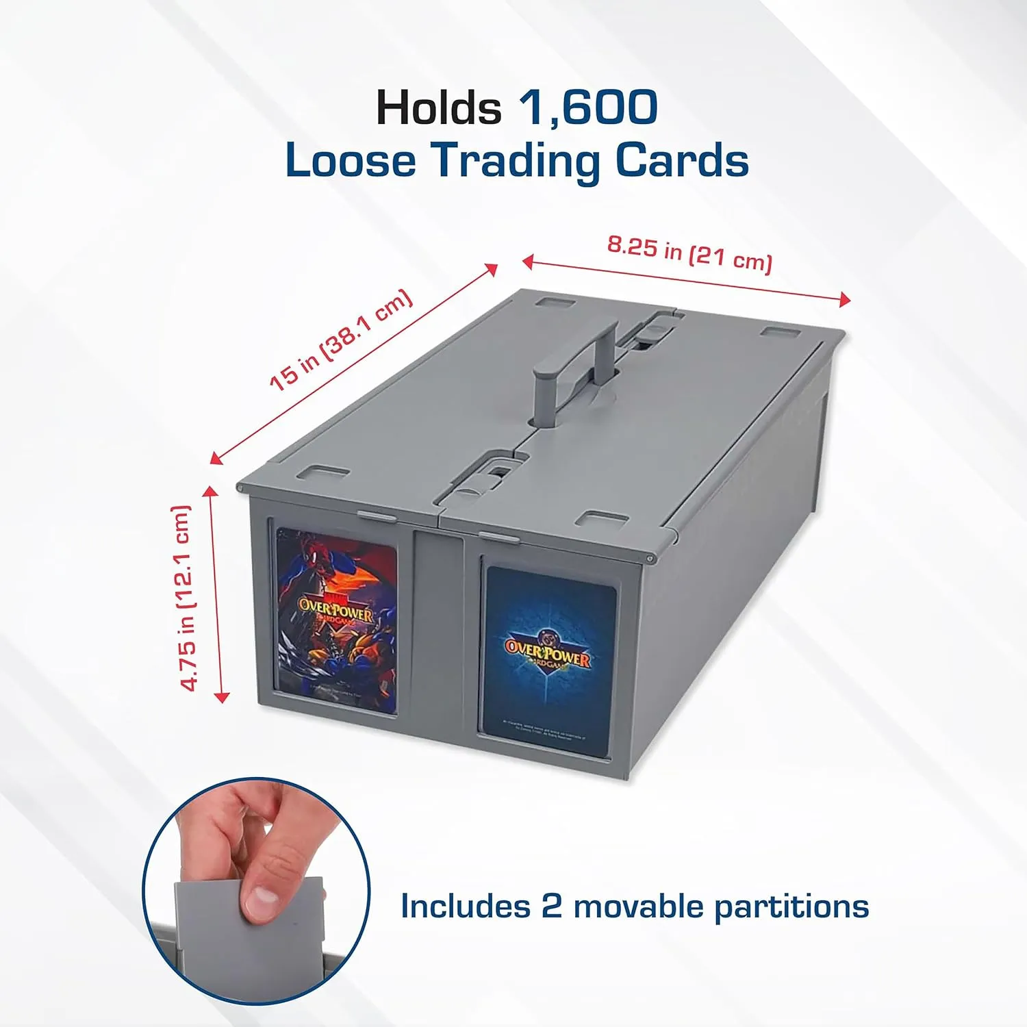 BCW Collectible Card Bin – (Single, Gray) | Holds up to 1600 Cards | Plastic Storage Box for Pokémon, MTG & Sports Cards
