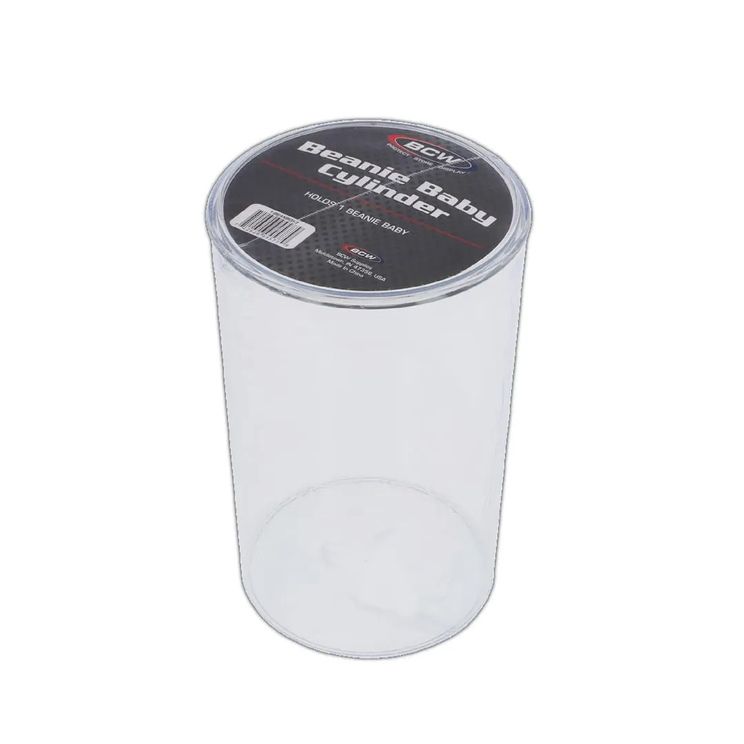 BCW Cylinder Beanie Baby Display Case - Stackable Clear Polystyrene
