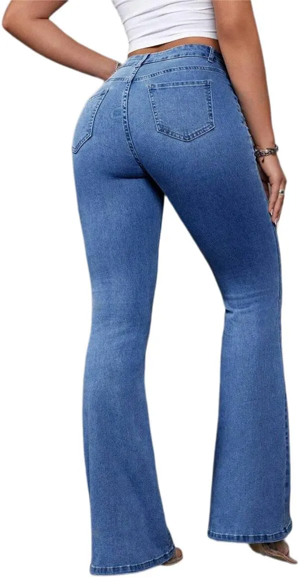 Bell Bottom Jeans for Women Ripped High Waisted Classic Flared Pants