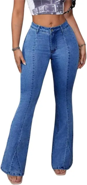 Bell Bottom Jeans for Women Ripped High Waisted Classic Flared Pants