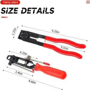 BELOMI Joint CV Boot Clamp Pliers, Ear Clamp Banding Tool Kit, Automotive Hose Axle Pliers, Heavy Duty Universal Vacuum Hoses Clamping, Auto Repair Tools for Car ATV UTV