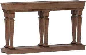 Benjara Benzara Wooden Console Table with Bottom Shelf, Brown