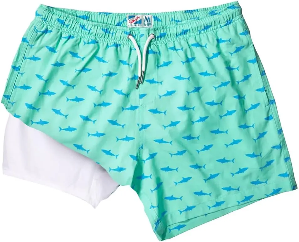 BERMIES Men’s Swim Trunks with Compression Liner - 5.5” Inseam, Quick-Dry, 4-Way Stretch, UPF 50 , Eco-Friendly Fabric