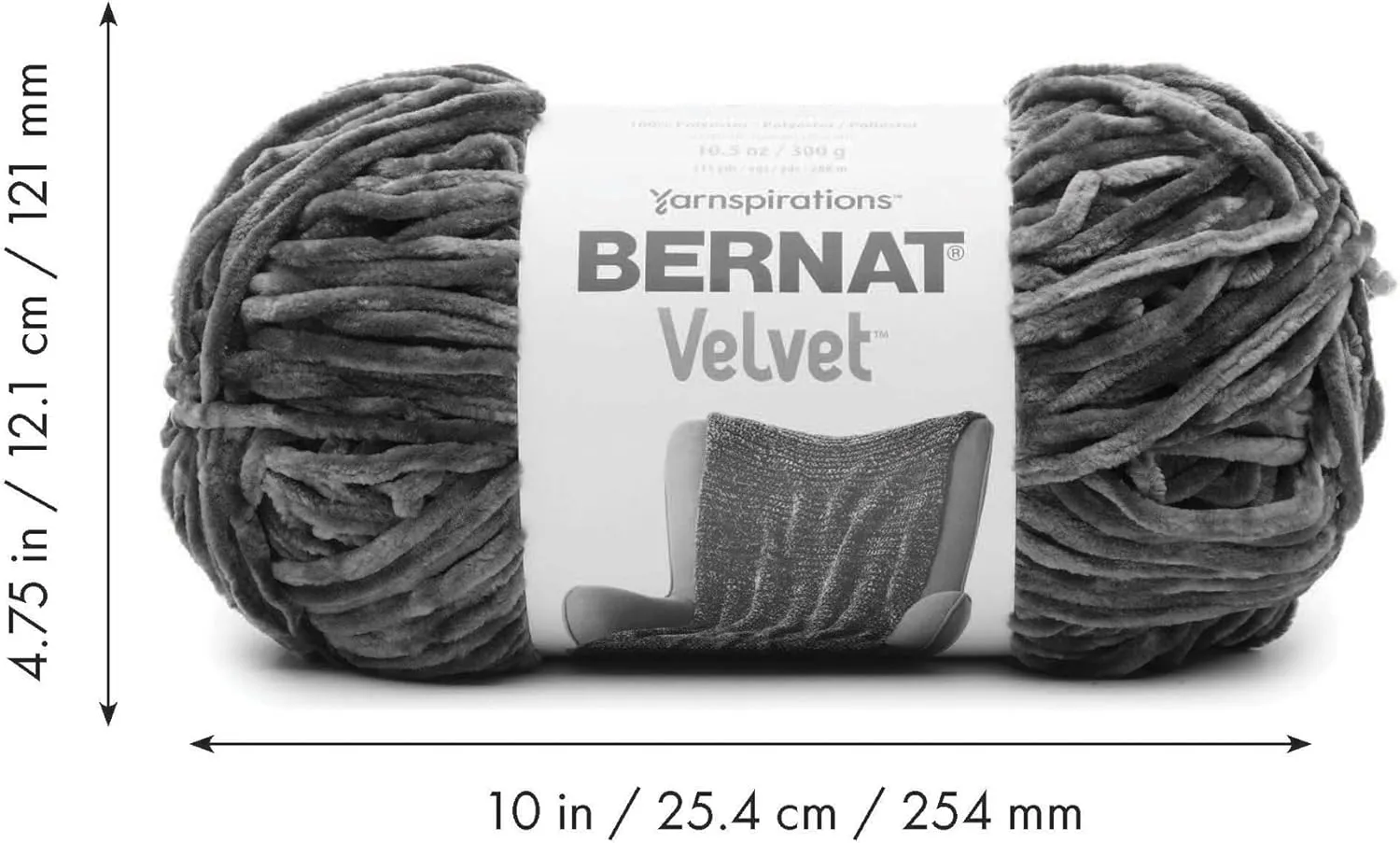 Bernat Baby Velvet BB Baby Blackbird Yarn - 2 Pack of 300g/10.5 oz - 100% Polyester - #4 Worsted (Medium) - 492 Yards - Knitting/Crochet