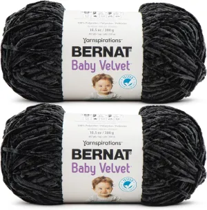 Bernat Baby Velvet BB Baby Blackbird Yarn - 2 Pack of 300g/10.5 oz - 100% Polyester - #4 Worsted (Medium) - 492 Yards - Knitting/Crochet