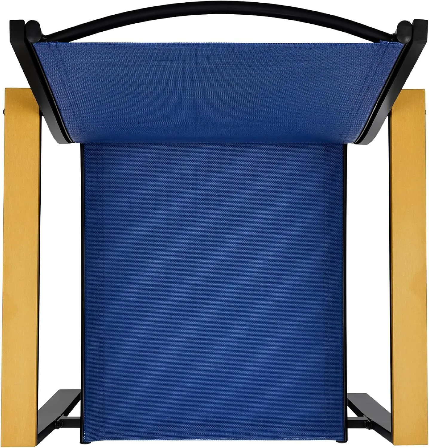 Best Choice Products Set of 2 Stackable Outdoor Textilene Chairs, All-Weather Conversation Dining Accent Furniture w/Armrests - Black/Navy
