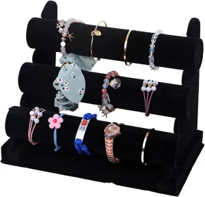 BestAlice Watch Display Stand, Bracelet Holder Jewelry Organizer Stand, 3 Layers Watch Bracelet Holder Necklace Jewelry Display Stand for Home Use, Retail Display Selling (A)