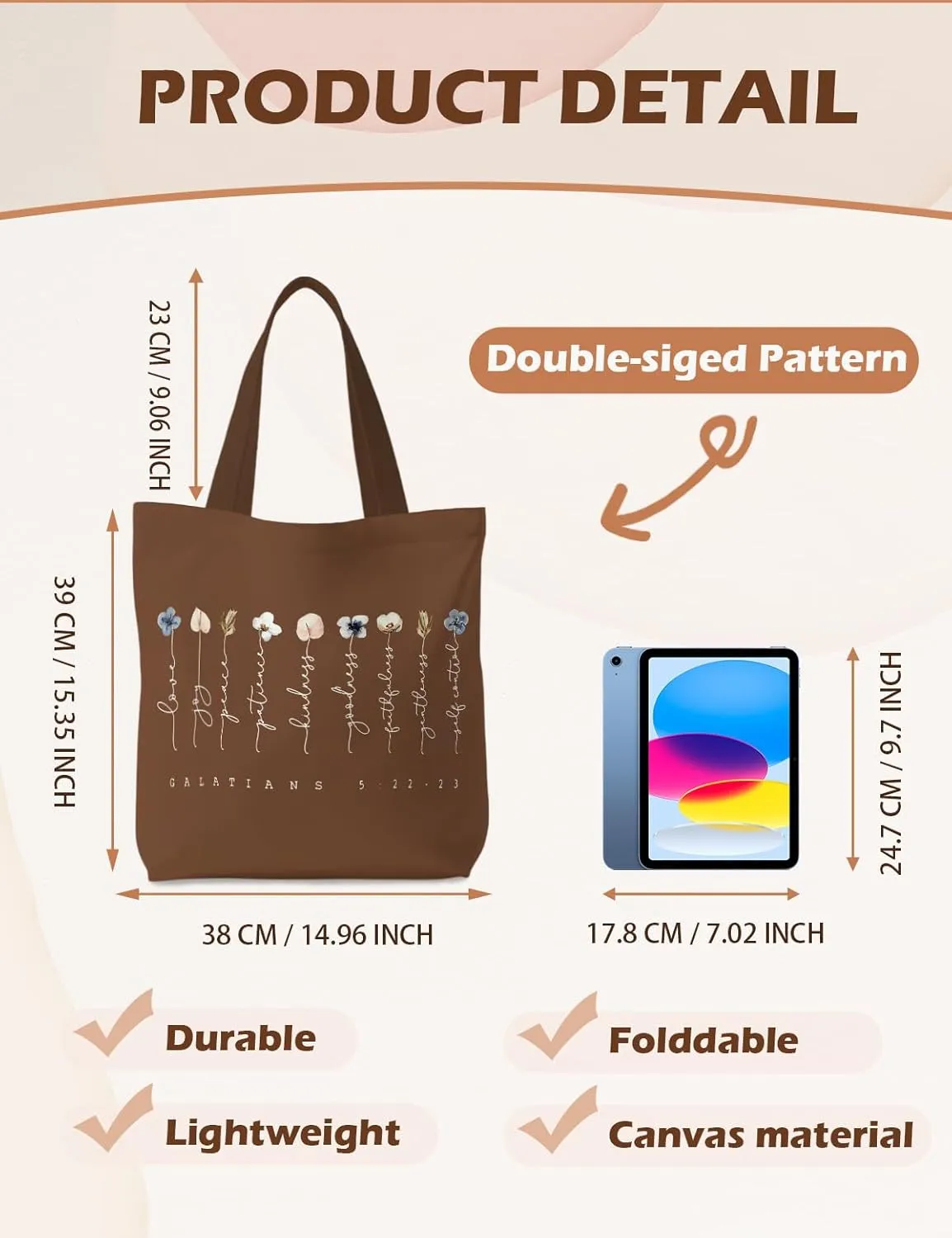 Bible Bags for Women, Christian Tote Bag, Gifts for Christian Women