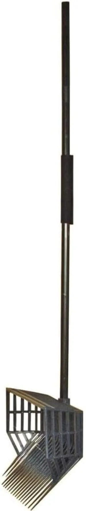 Big Basket Manure Fork | Essential for Horse Stable Maintenance | Deeper 6" Sides | 48" Handle with Neoprene Grip | Holds More Than Standard Forks |