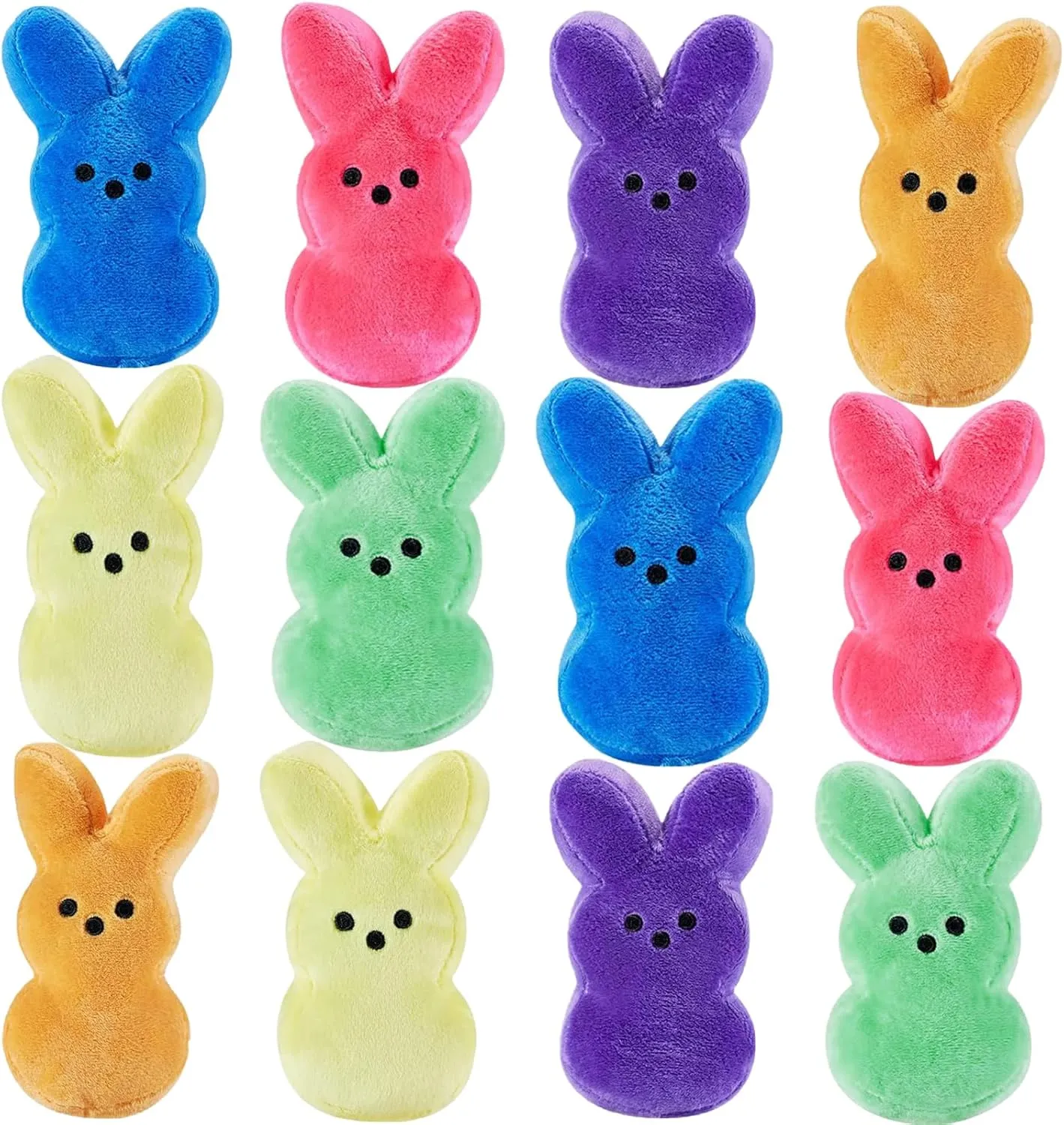 BIGSHEEP 2024 New 6 inch Easter Bunny Plush Toys Decorations Cute Animal Bunny Stuffed Doll Easter Basket Stuffers Gift for Kids (12pcs)
