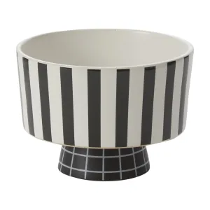 Black and White Footed Planter, Bowl, Compote, Pedestal Vase