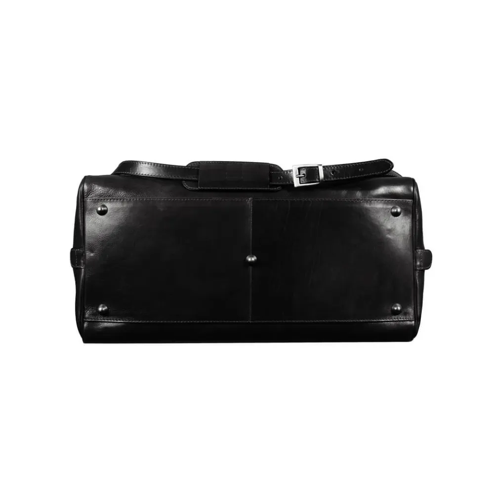 Black Italian Leather Duffle Bag