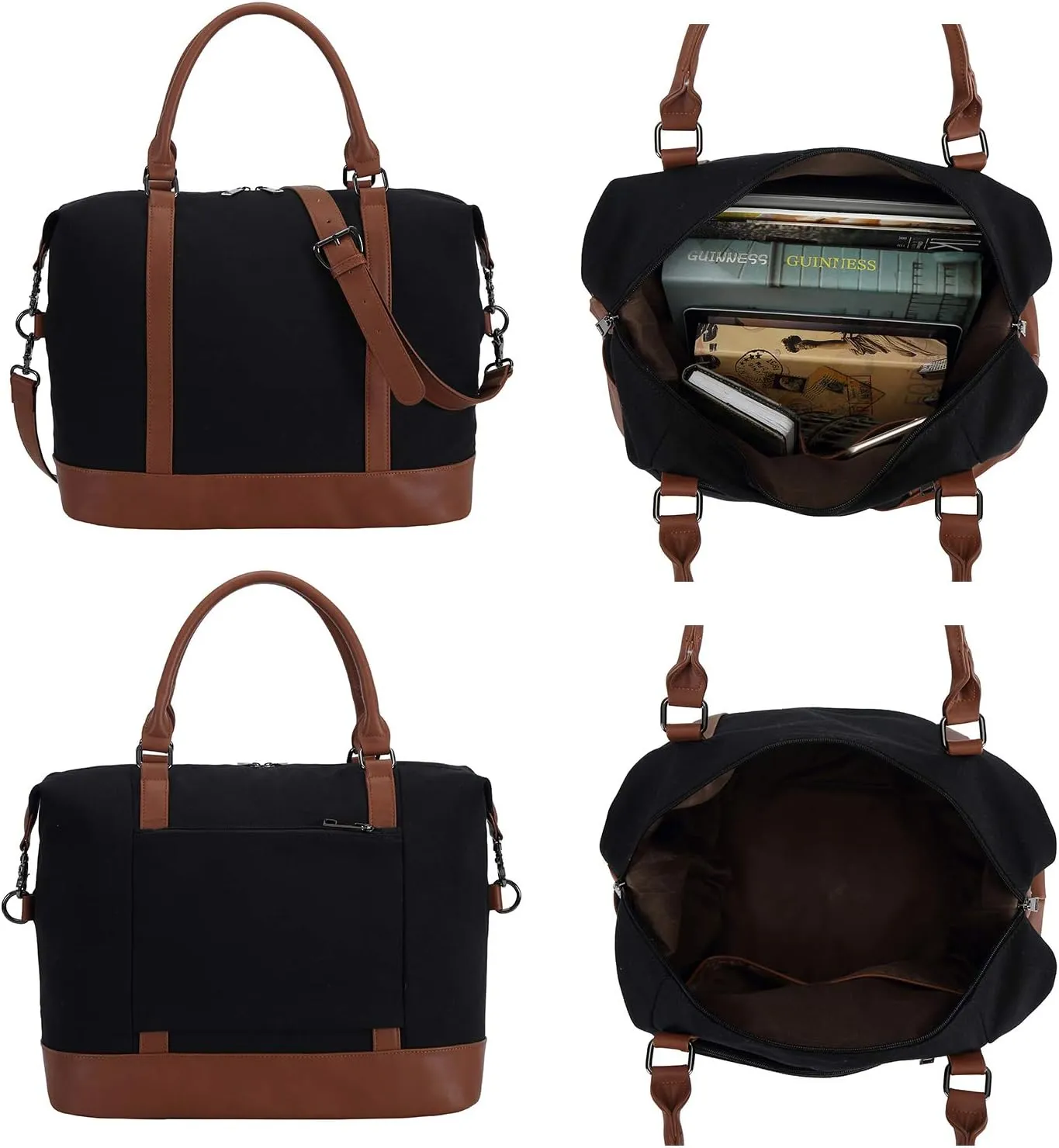 BLUBOON Travel Tote Bags with Zipper Ladies Canvas Bag Weekender Overnight Bag for Women Carry on Duffel Bag Trolley Sleeve