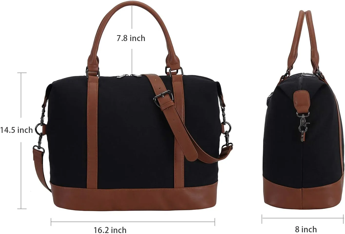 BLUBOON Travel Tote Bags with Zipper Ladies Canvas Bag Weekender Overnight Bag for Women Carry on Duffel Bag Trolley Sleeve