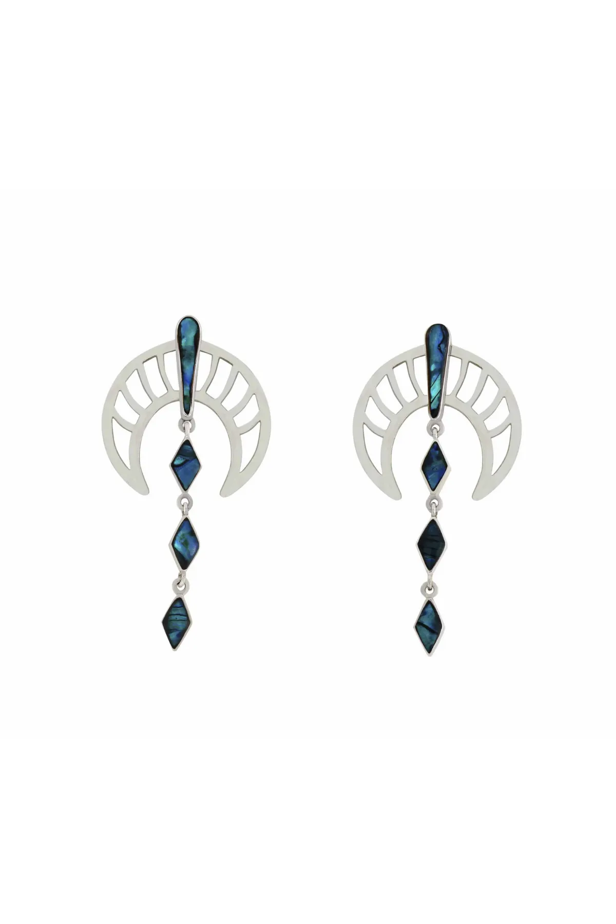 Blue Rawan Earrings in Silver