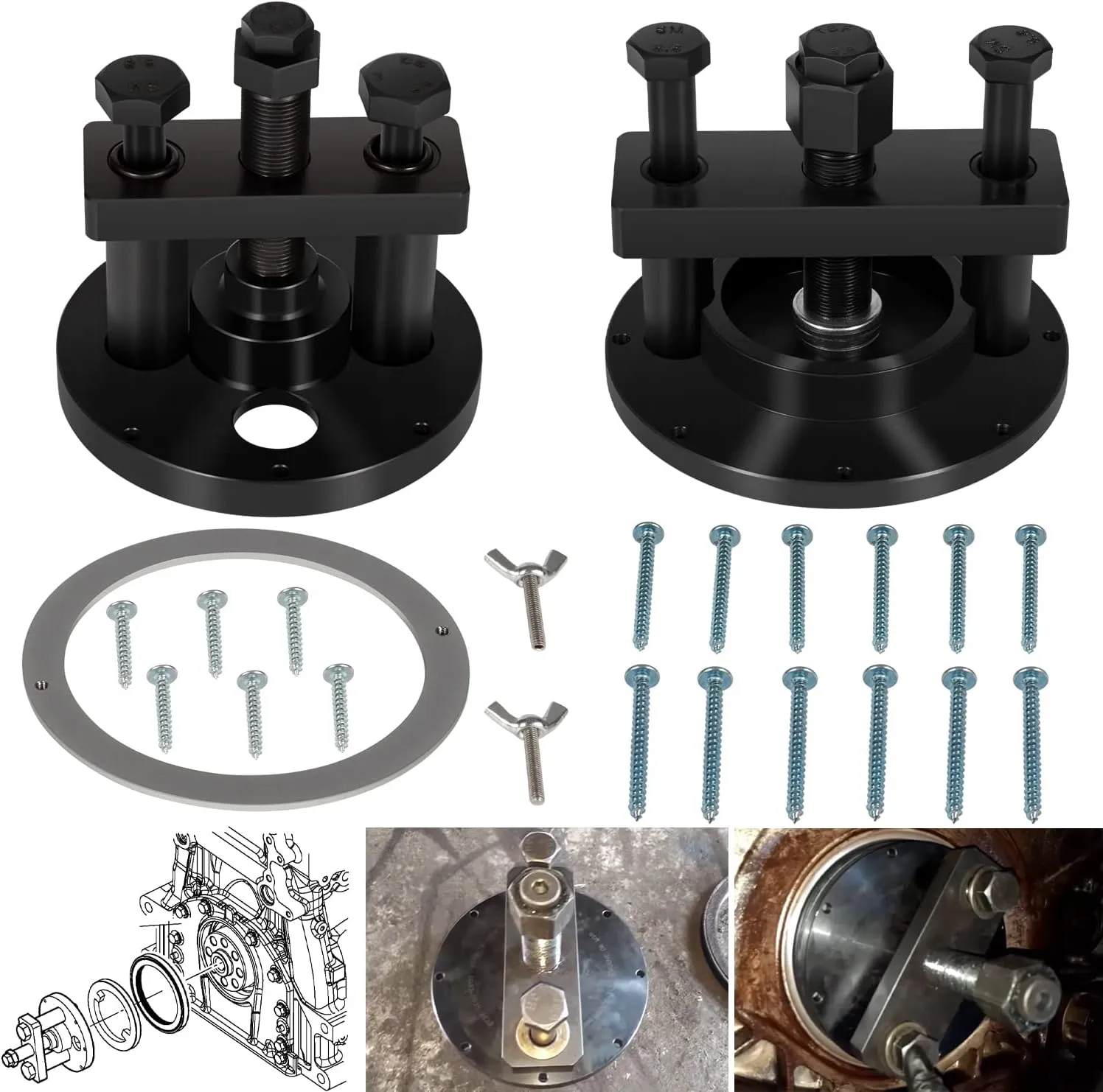 Bonbo for Detroit Diesel DD13 DD15 Crankshaft Oil Seal Front & Rear Seal Remover & Installer Tool Kit Alternative to W470589004300 W541589023300 W541589003400