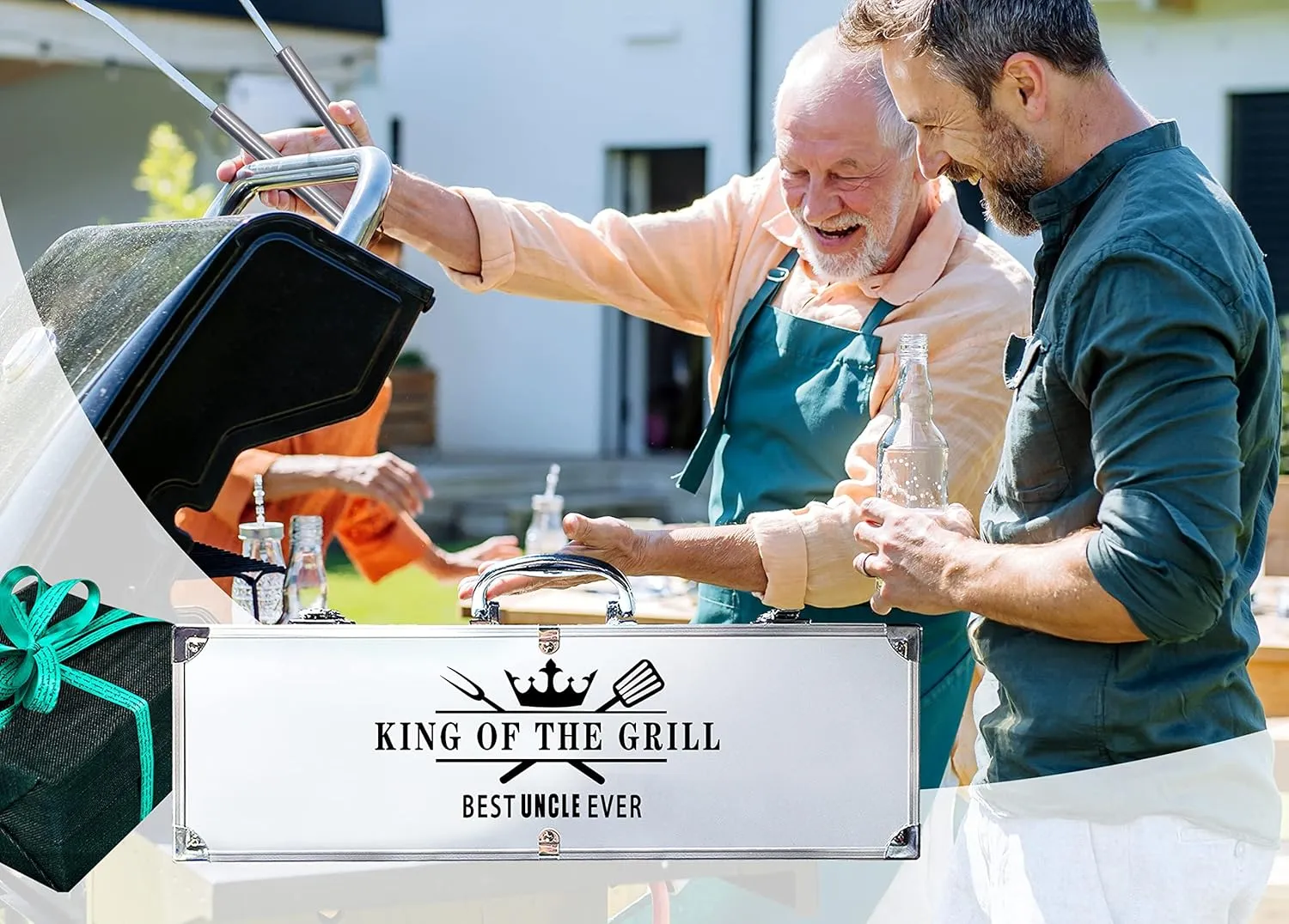 Bonsai Tree Uncle Gifts for Fathers Day, Uncle Gifts from Niece, Best Uncle Ever Present for Fathers Day - Cool Grilling BBQ Present from Nephew - Barbecue Stainless Steel Heavy Duty Set 4