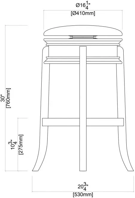 Boraam Magellan 29'' Backless Swivel Bar Stool, Black/Brandy