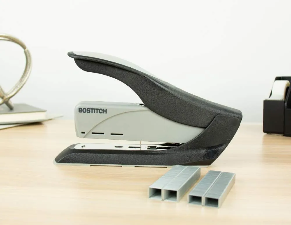 Bostitch Office 60 Sheet Heavy Duty Stapler - Two Fingers, No Effort, Spring Powered Stapler - Gray (1200)