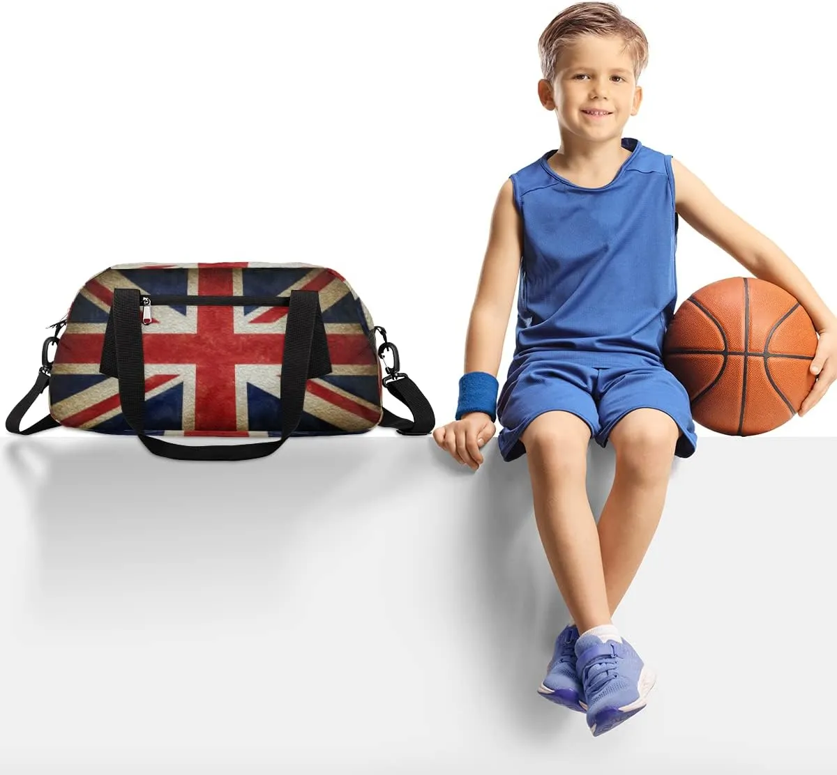 Britain Flag Kids Duffel Bag for Girls Boys Teens, Oil Painting Dance Bag Overnight Small Duffel Bag Carry On Weekend Sports Gym Travel Bag for School Practice Gymnastics Ballet