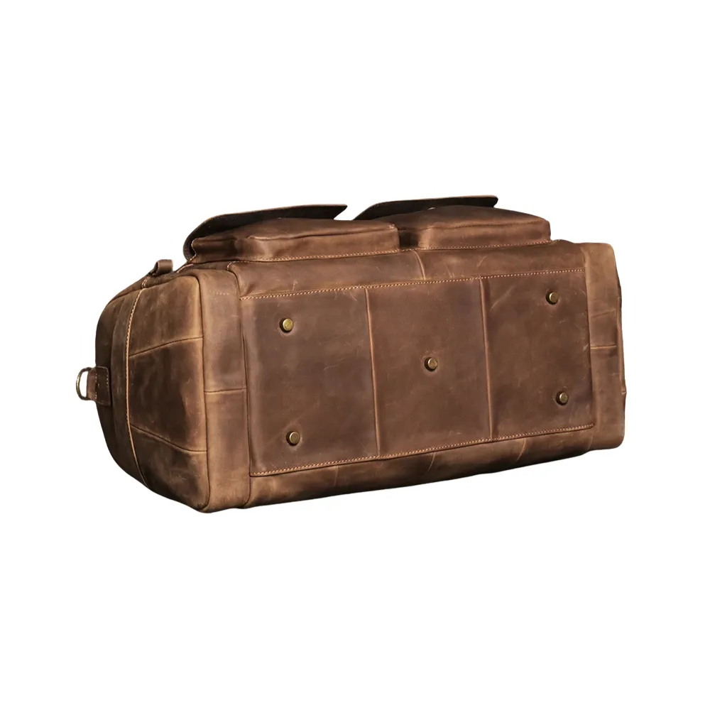 Brown Crazy Horse Leather Duffle Bag