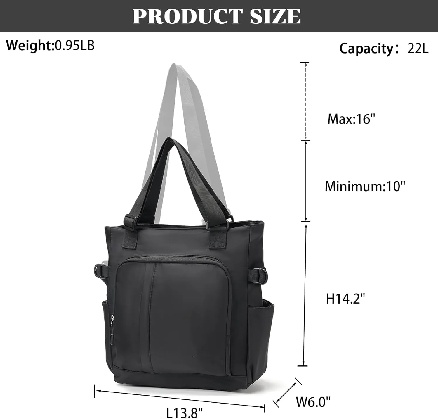 BSHG Weekend Bags for Women Travel Duffel Bag, Foldable Carry on Duffle Bags, Weekender Overnight Bag Organizer Duffel Bag for Travel, Gym Bags for Women B-GE-001 Black