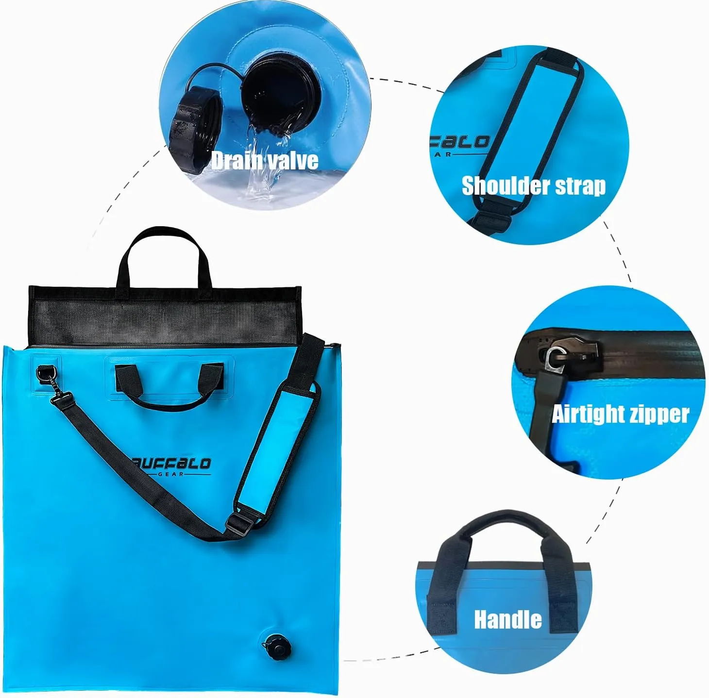 Buffalo Gear Fish Bag with Airtight Waterproof Zipper